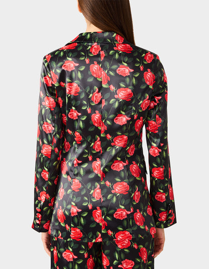 Betsey Johnson POWER BLOOM BLAZER/PANT BUNDLE Women's Rose Print Blazer and Pant Set