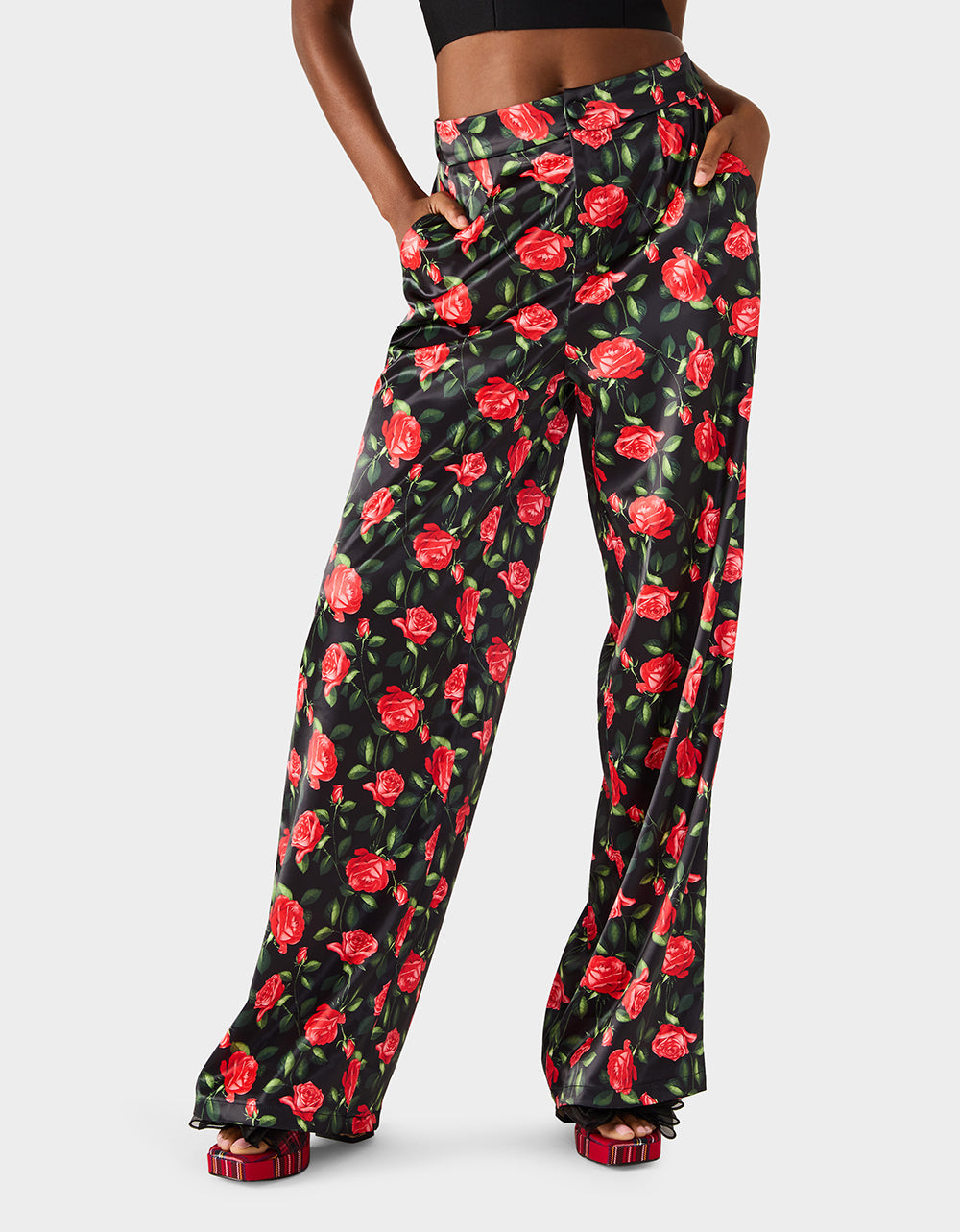 Betsey Johnson POWER BLOOM BLAZER/PANT BUNDLE Women's Rose Print Blazer and Pant Set
