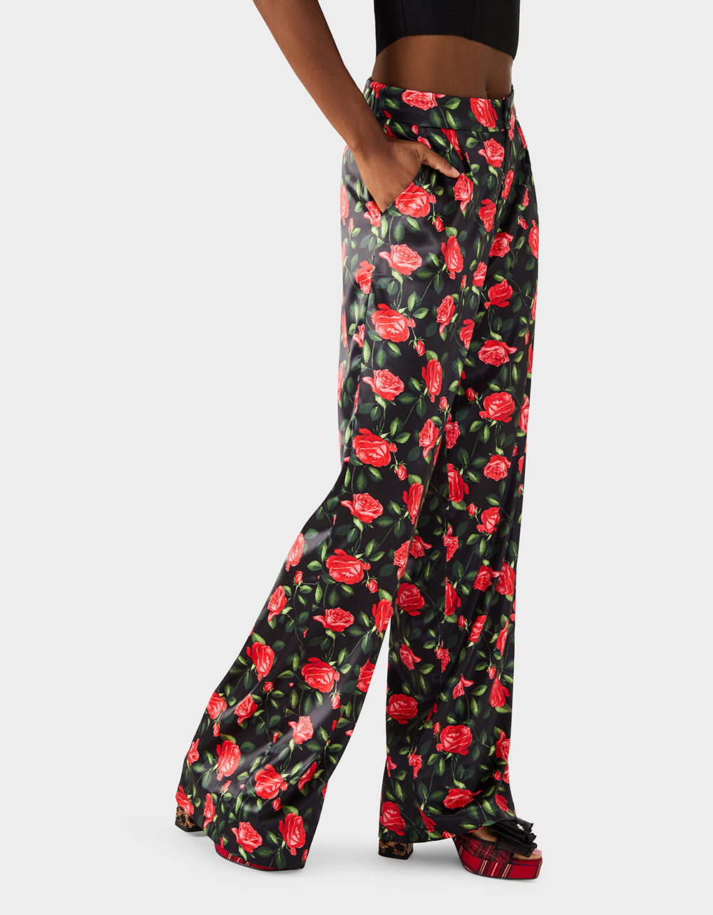 Betsey Johnson POWER BLOOM BLAZER/PANT BUNDLE Women's Rose Print Blazer and Pant Set