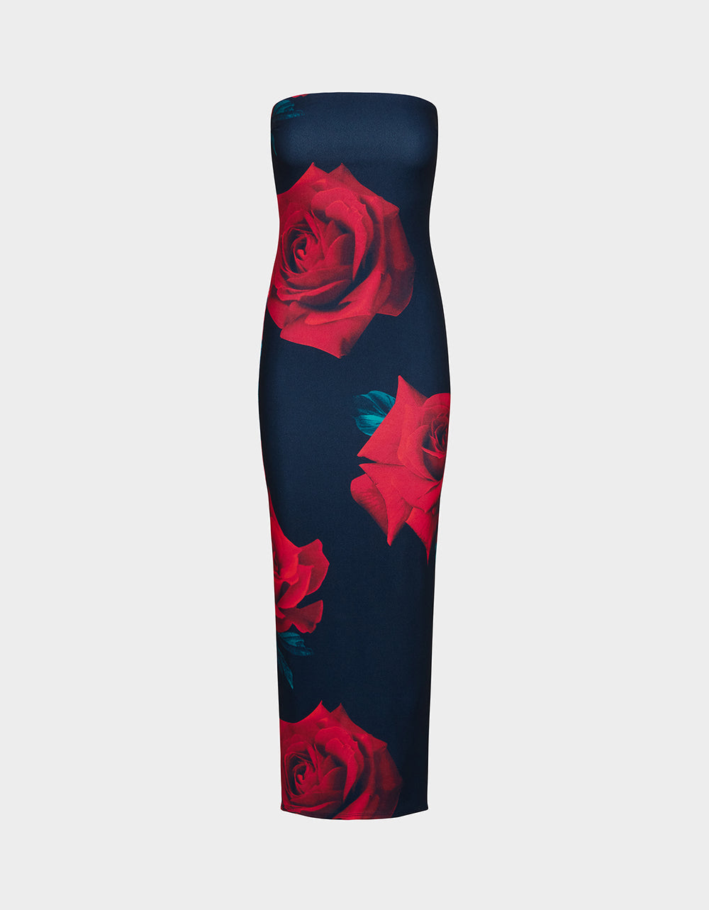 Betsey Johnson ROSE REVERIE DRESS RED Women's Floral print Maxi Strapless Dress