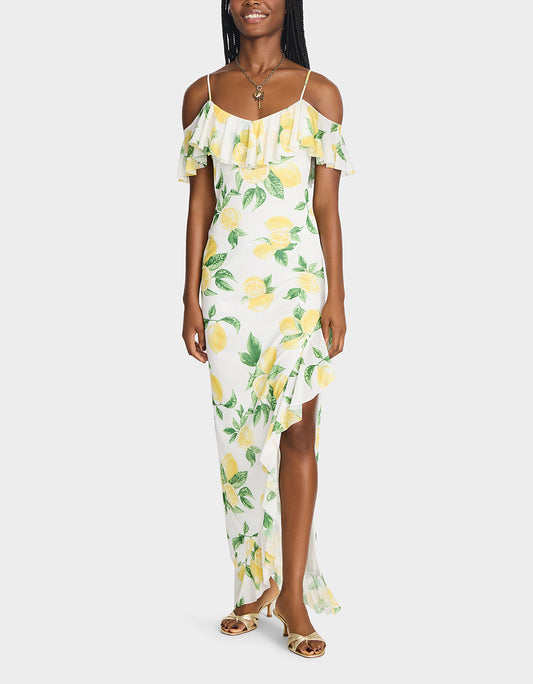 Betsey Johnson LIMONCELLO NIGHTS DRESS LEMON Print Flowy Maxi Women's Dress