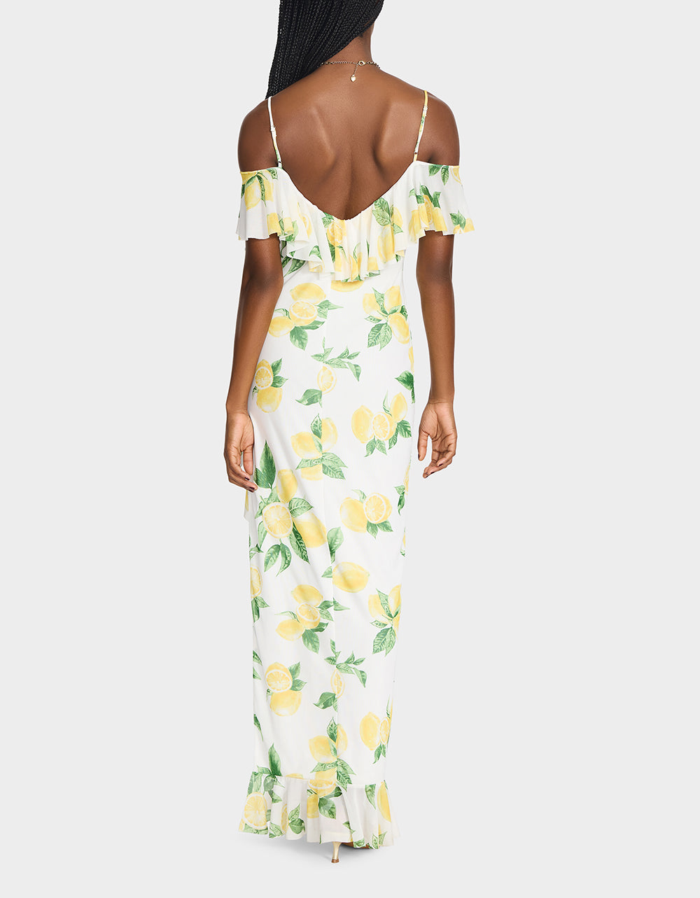 Betsey Johnson LIMONCELLO NIGHTS DRESS LEMON Print Flowy Maxi Women's Dress