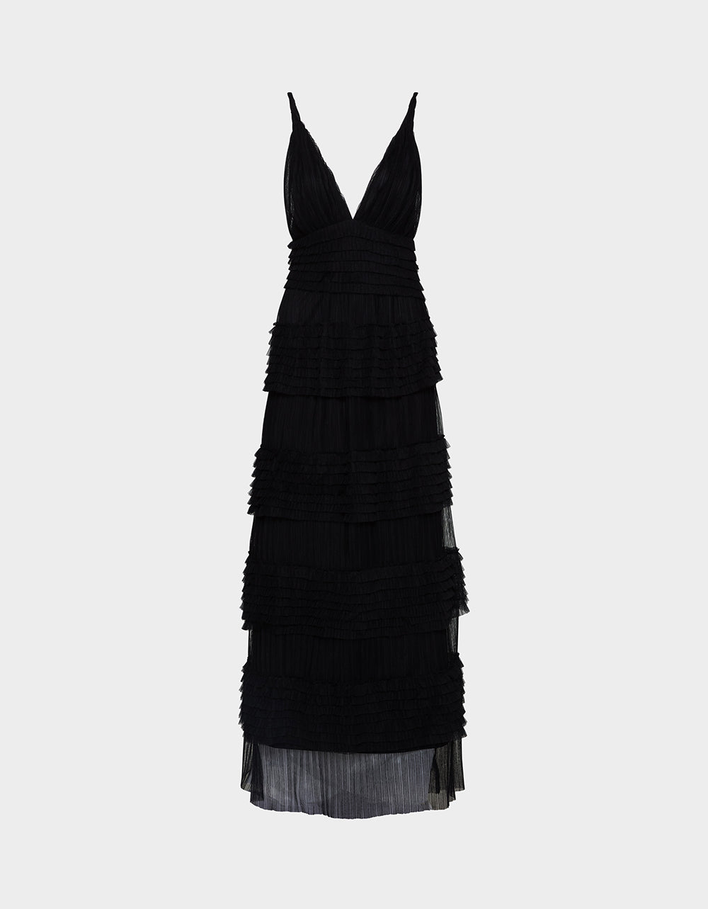 Betsey Johnson TIERED TULLE GOWN BLACK Women's Maxi Tulle Dress