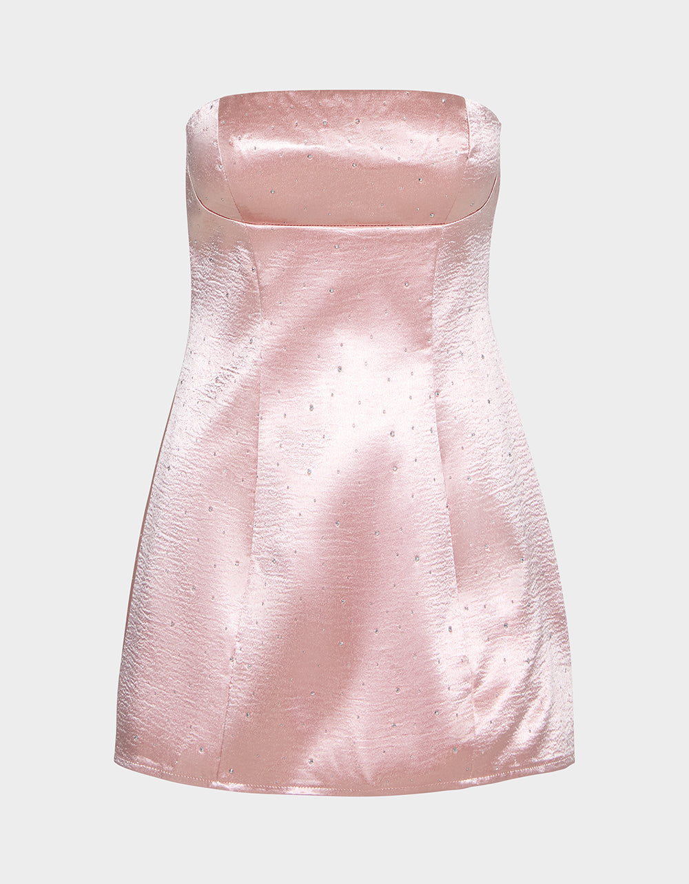 Betsey Johnson CONTOUR SPARKLE DRESS BLUSH Women's Pink Blush Rhinestone Strapless Mini Dress