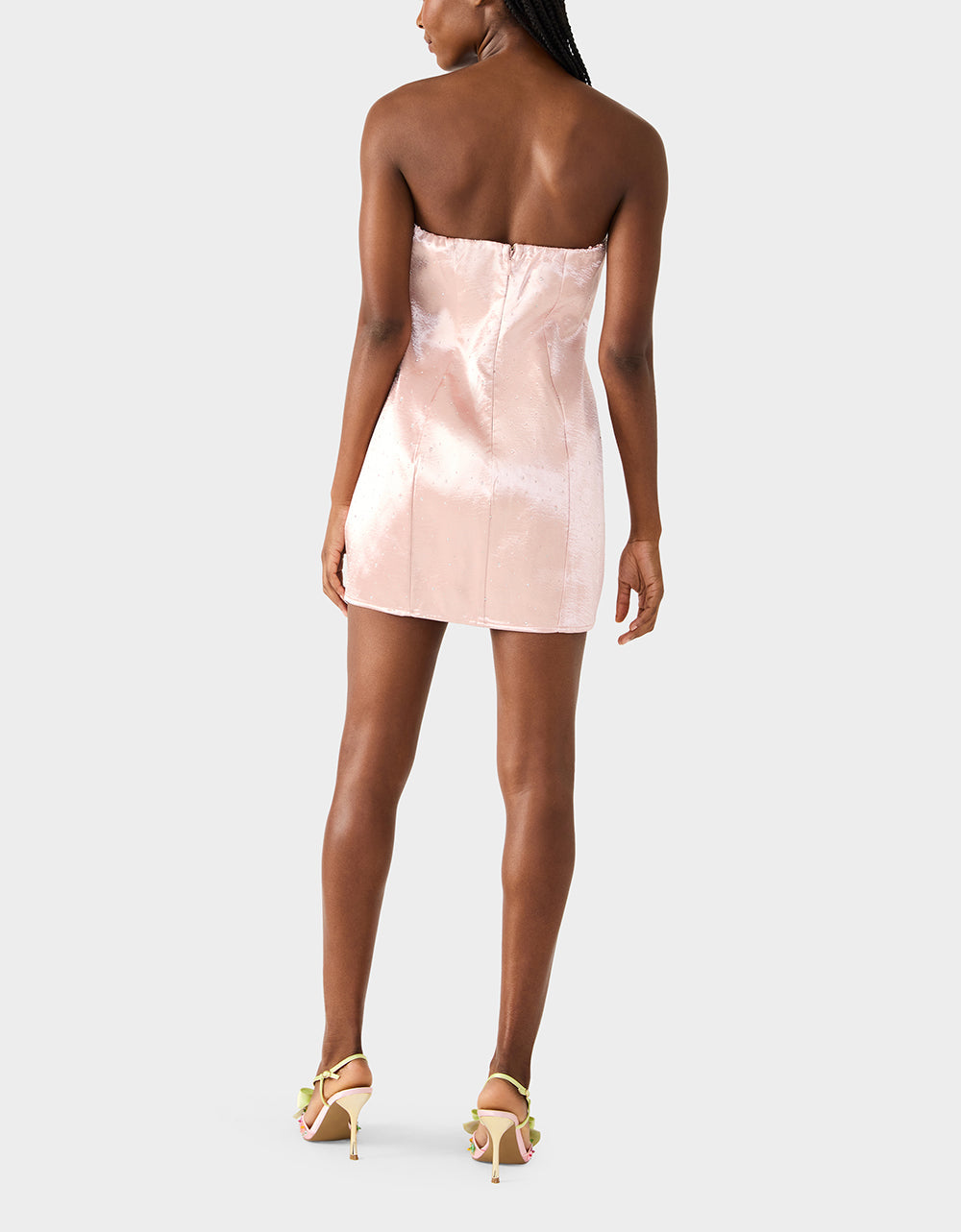 Betsey Johnson CONTOUR SPARKLE DRESS BLUSH Women's Pink Blush Rhinestone Strapless Mini Dress