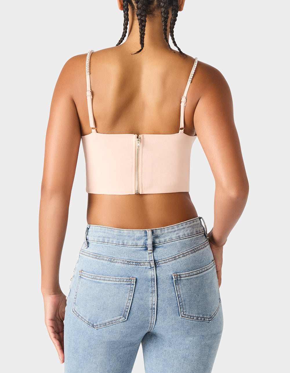 Betsey Johnson HEART BUSTIER BLUSH Women's Bustier Cropped Corset Bow Top