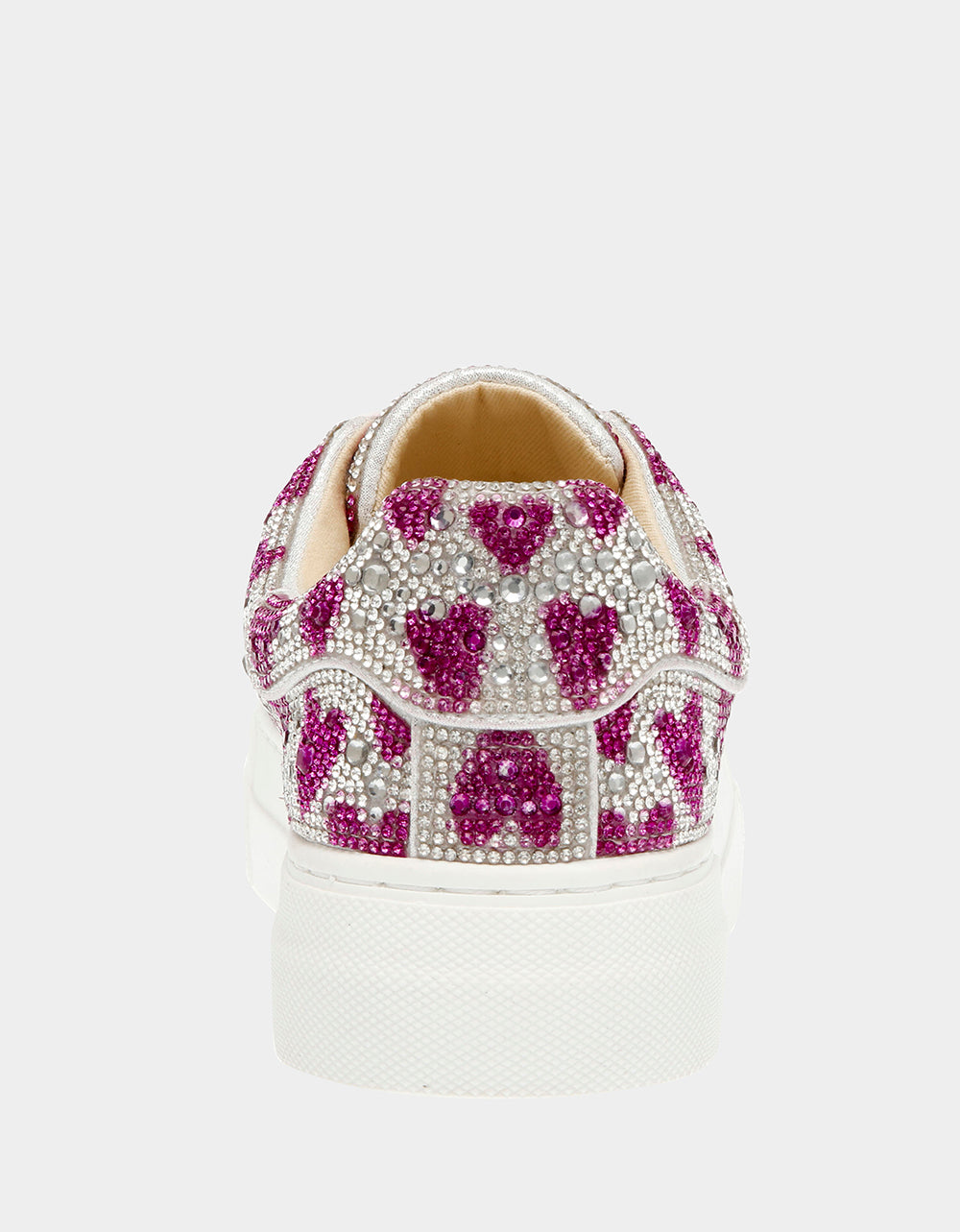 Betsey Johnson SIDNY FUCHSIA HEARTS Rhinestone Sneaker