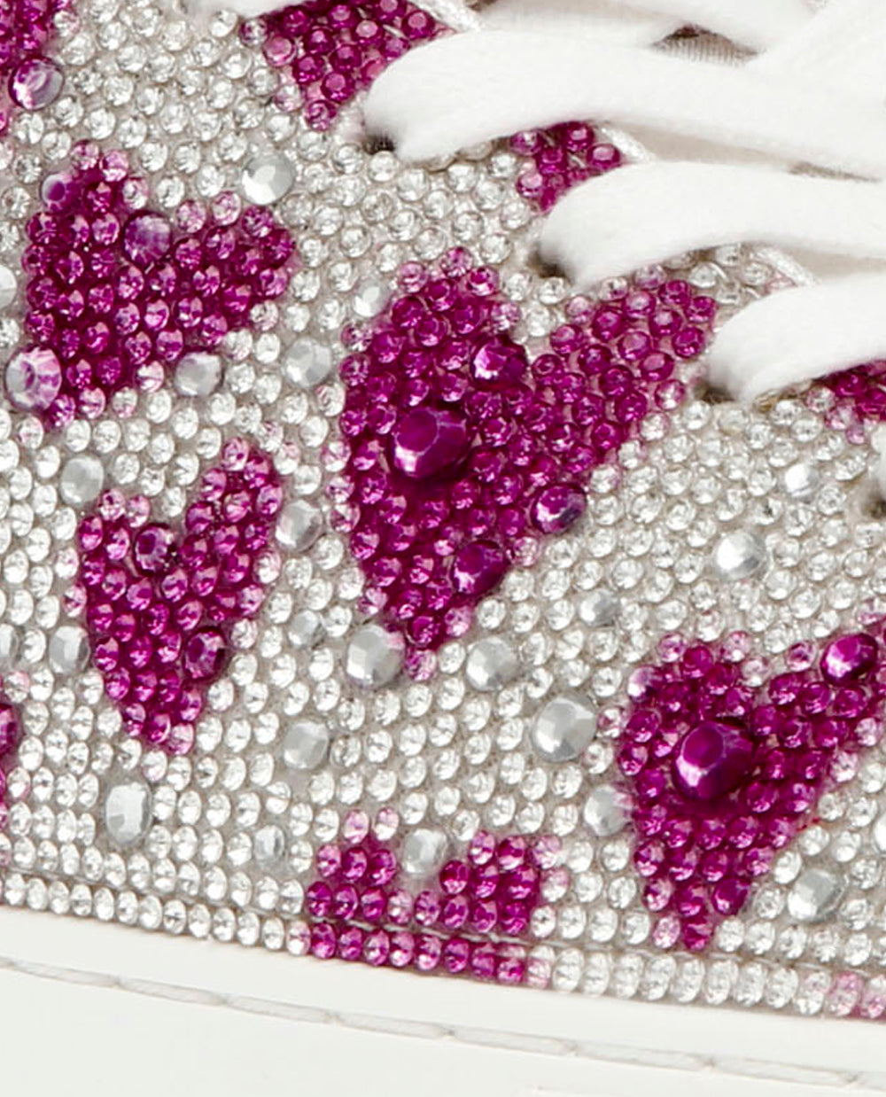 Betsey Johnson SIDNY FUCHSIA HEARTS Rhinestone Sneaker