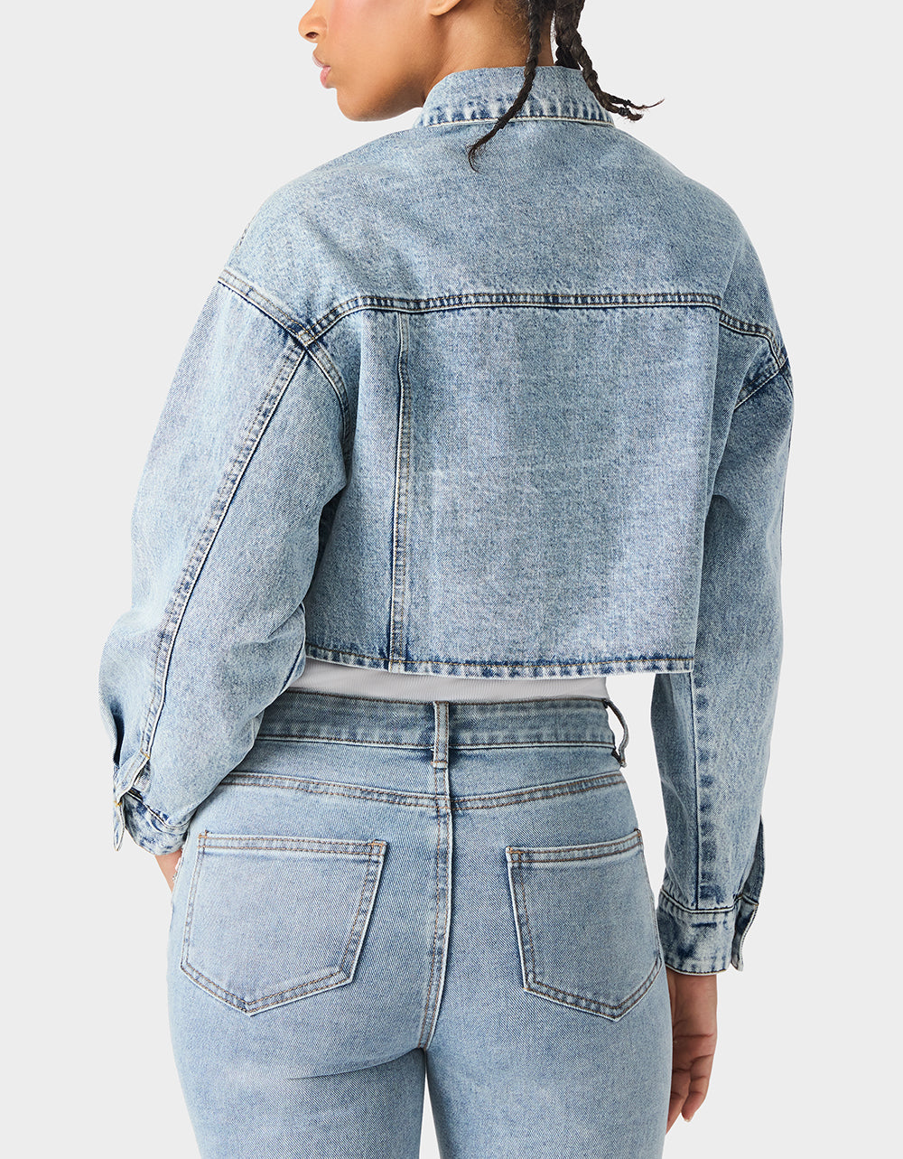 Betsey Johnson SPARKLE DENIM JACKET Women's Long-Sleeved Denim Rhinestone Jacket