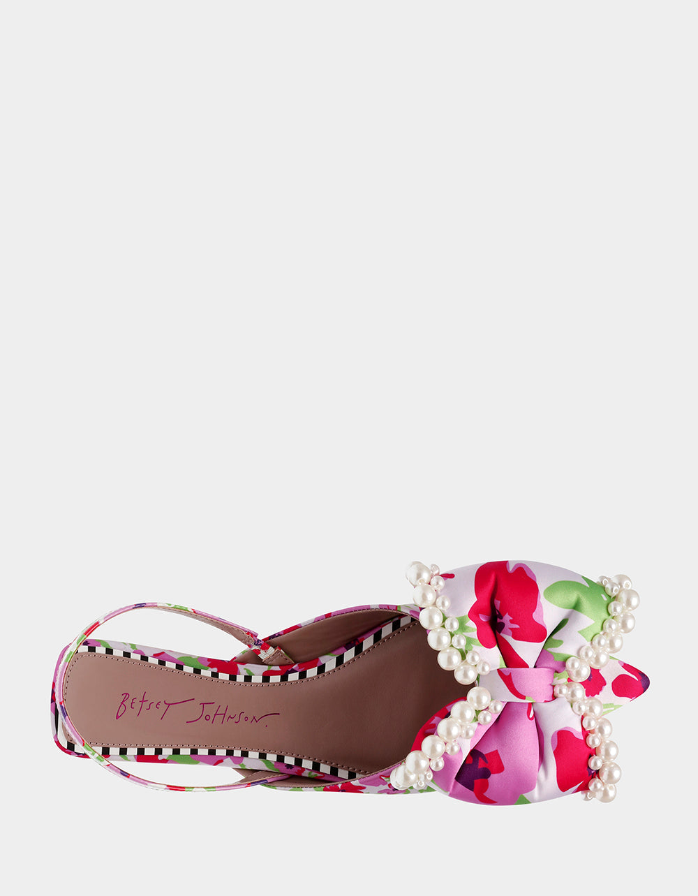 Betsey Johnson CAMILO WHITE MULTI Floral Slingback Flats