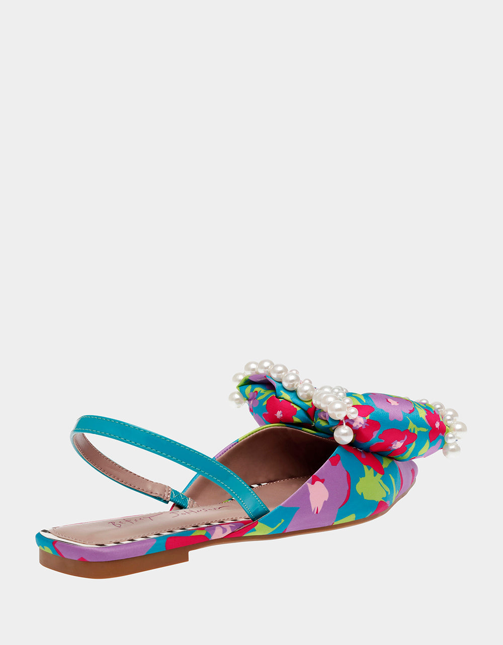 Betsey Johnson CAMILO TEAL MULTI Floral Slingback Flats