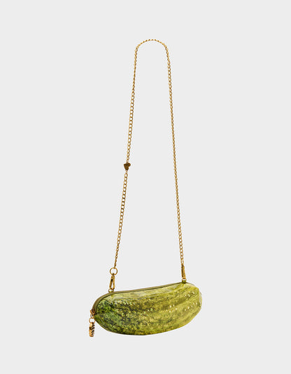 Betsey Johnson A BIG DILL GREEN Women's Kitsch Food Dill Pickle Crossbody Handbag