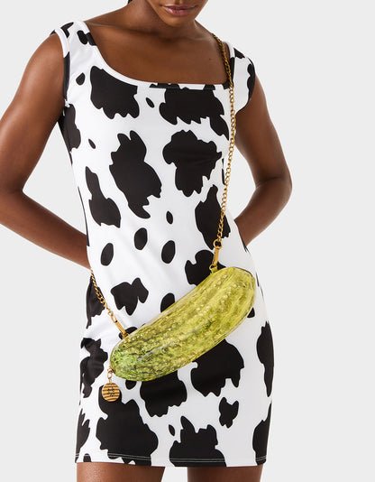 Betsey Johnson A BIG DILL GREEN Women's Kitsch Food Dill Pickle Crossbody Handbag