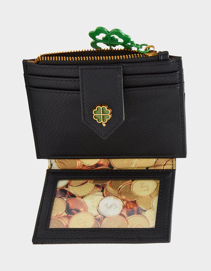 Betsey Johnson BLARNEY WALLET BLACK/MULTI Women's St.Patrick's Day Clover Wallet