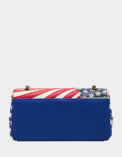 Betsey Johnson FREEDOM FLAP CONVERTIBLE BAG MULTI Women's American Flag Handbag