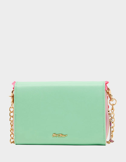 Betsey Johnson GONE CLUBBING WALLET ON CHAIN MULTI Golf Crossbody Women's Wallet Handbag