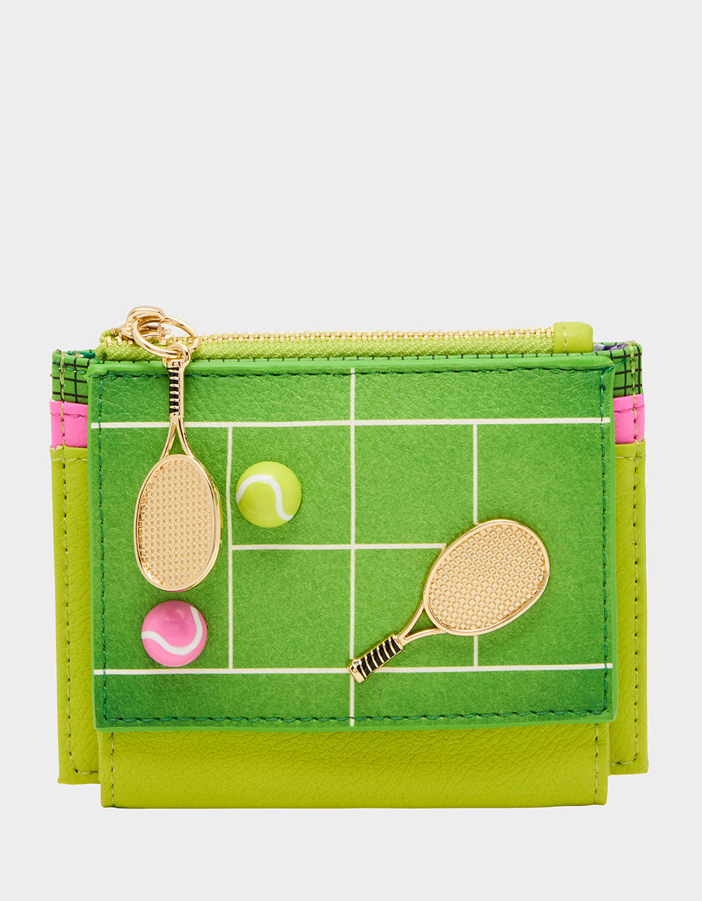 Betsey Johnson NET WORTH WALLET GREEN Bifold Tennis Women's Wallet