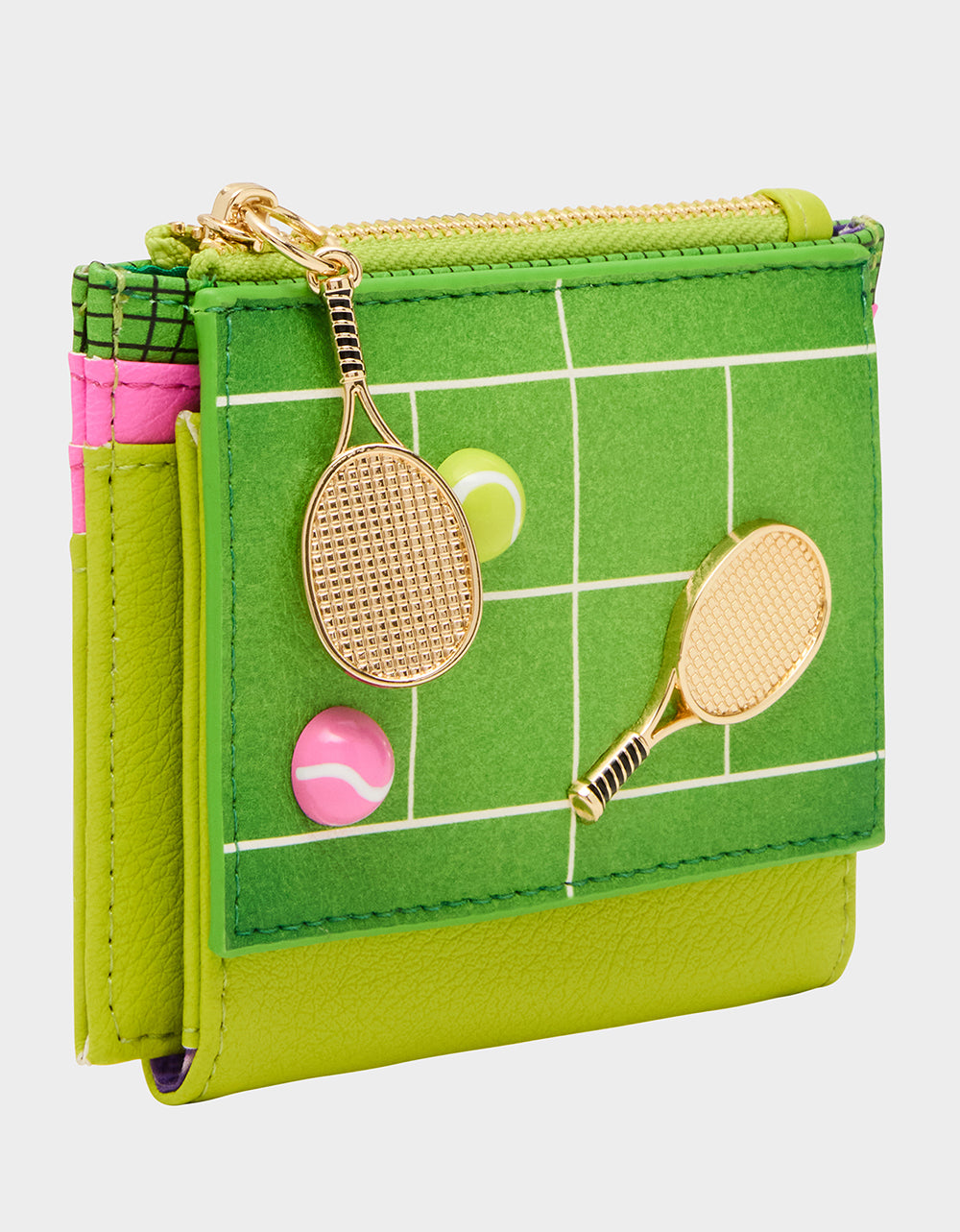 Betsey Johnson NET WORTH WALLET GREEN Bifold Tennis Women's Wallet