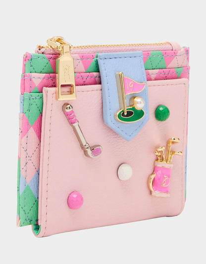 Betsey Johnson 19TH HOLE WALLET PINK MULTI Bifold Golf Women's Wallet