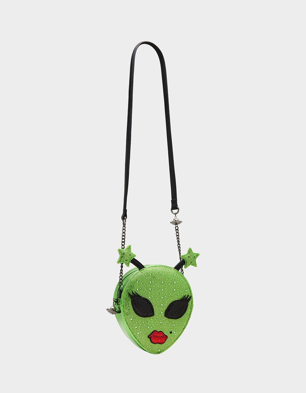 Betsey Johnson OUT OF THIS WORLD BUNDLE Women's Rhinestone Alien Crossbody Handbag and Wallet Set
