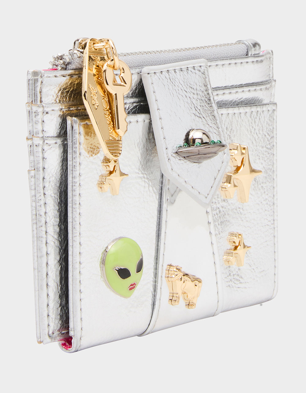 Betsey Johnson OUT OF THIS WORLD BUNDLE Women's Rhinestone Alien Crossbody Handbag and Wallet Set