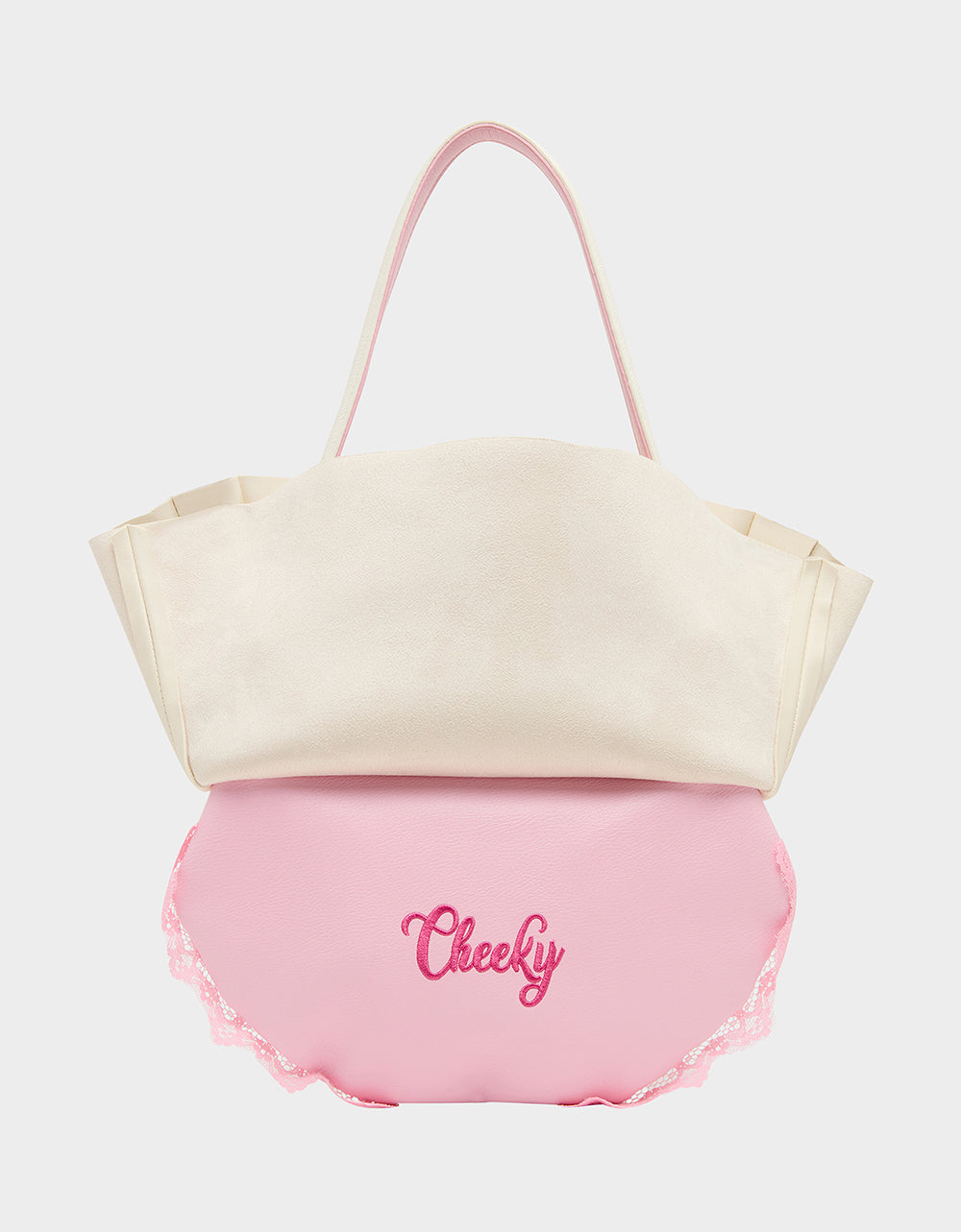 Betsey Johnson I SEE LONDON, I SEE FRANCE CREAM Women's Kitsch Shoulder Bag Ruffles Handbag
