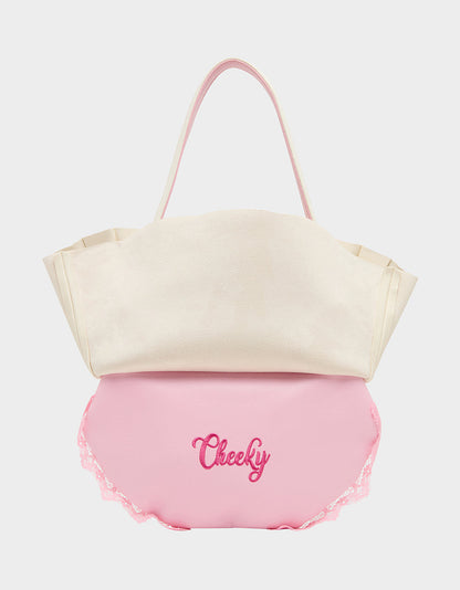 Betsey Johnson I SEE LONDON, I SEE FRANCE CREAM Women's Kitsch Shoulder Bag Ruffles Handbag