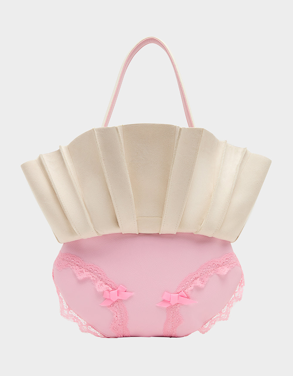 Betsey Johnson I SEE LONDON, I SEE FRANCE CREAM Women's Kitsch Shoulder Bag Ruffles Handbag