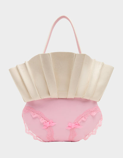 Betsey Johnson I SEE LONDON, I SEE FRANCE CREAM Women's Kitsch Shoulder Bag Ruffles Handbag