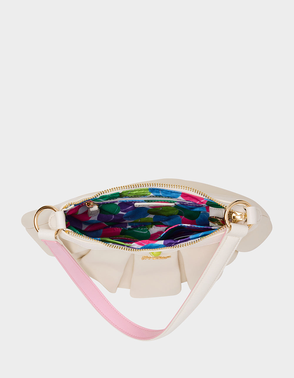 Betsey Johnson I SEE LONDON, I SEE FRANCE CREAM Women's Kitsch Shoulder Bag Ruffles Handbag
