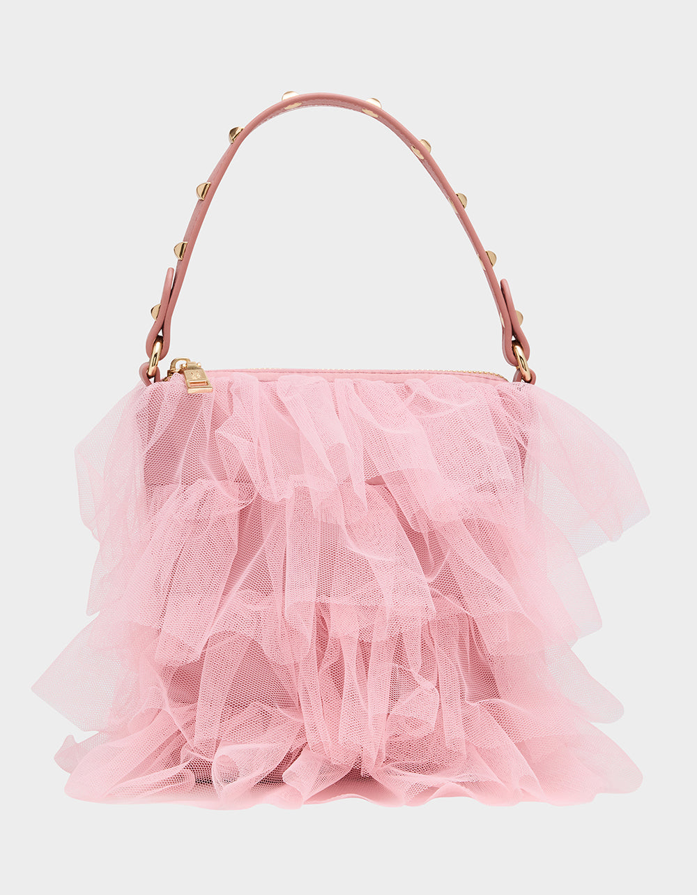 Betsey Johnson TUTU PRETTY PINK Women's Studded Shoulder Strap Tulle Crossbody Handbag