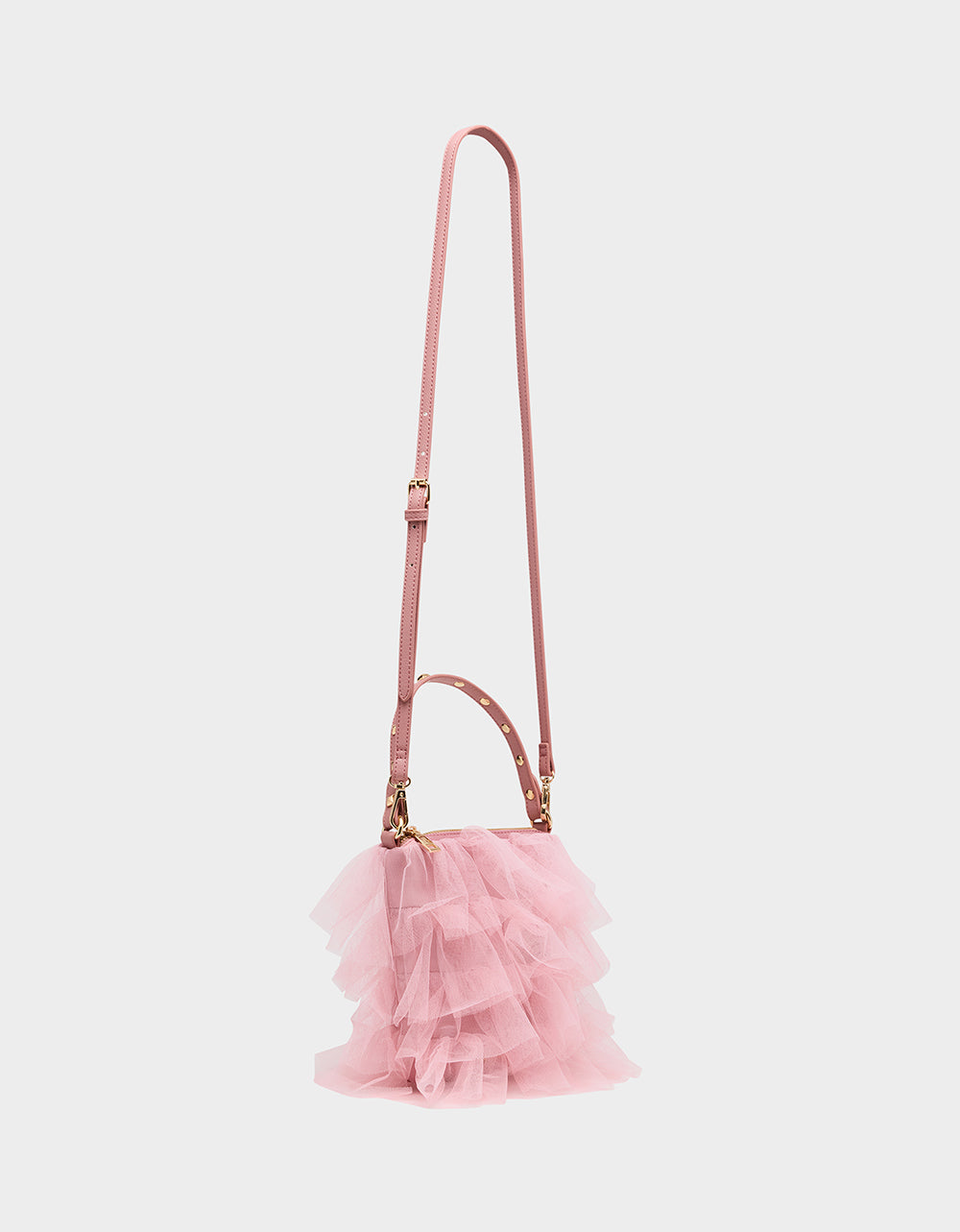 Betsey Johnson TUTU PRETTY PINK Women's Studded Shoulder Strap Tulle Crossbody Handbag