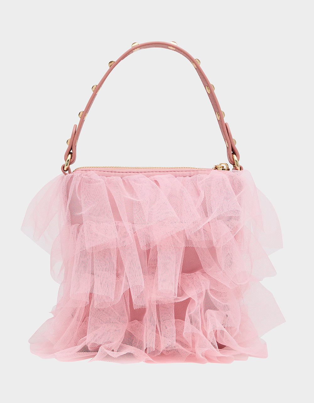 Betsey Johnson TUTU PRETTY PINK Women's Studded Shoulder Strap Tulle Crossbody Handbag