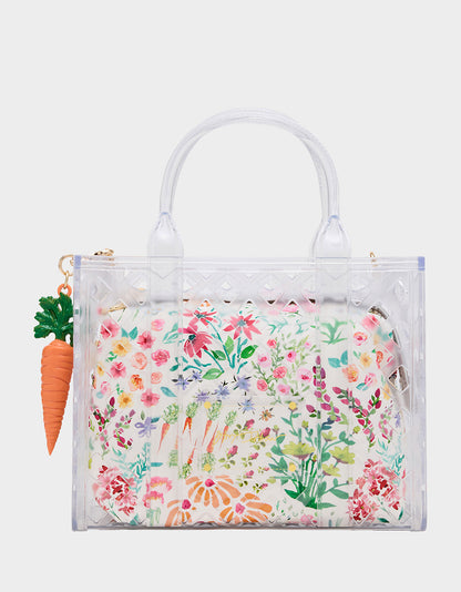Betsey Johnson JAMMIN CLEAR SATCHEL Women's Tote Crossbody Handbag