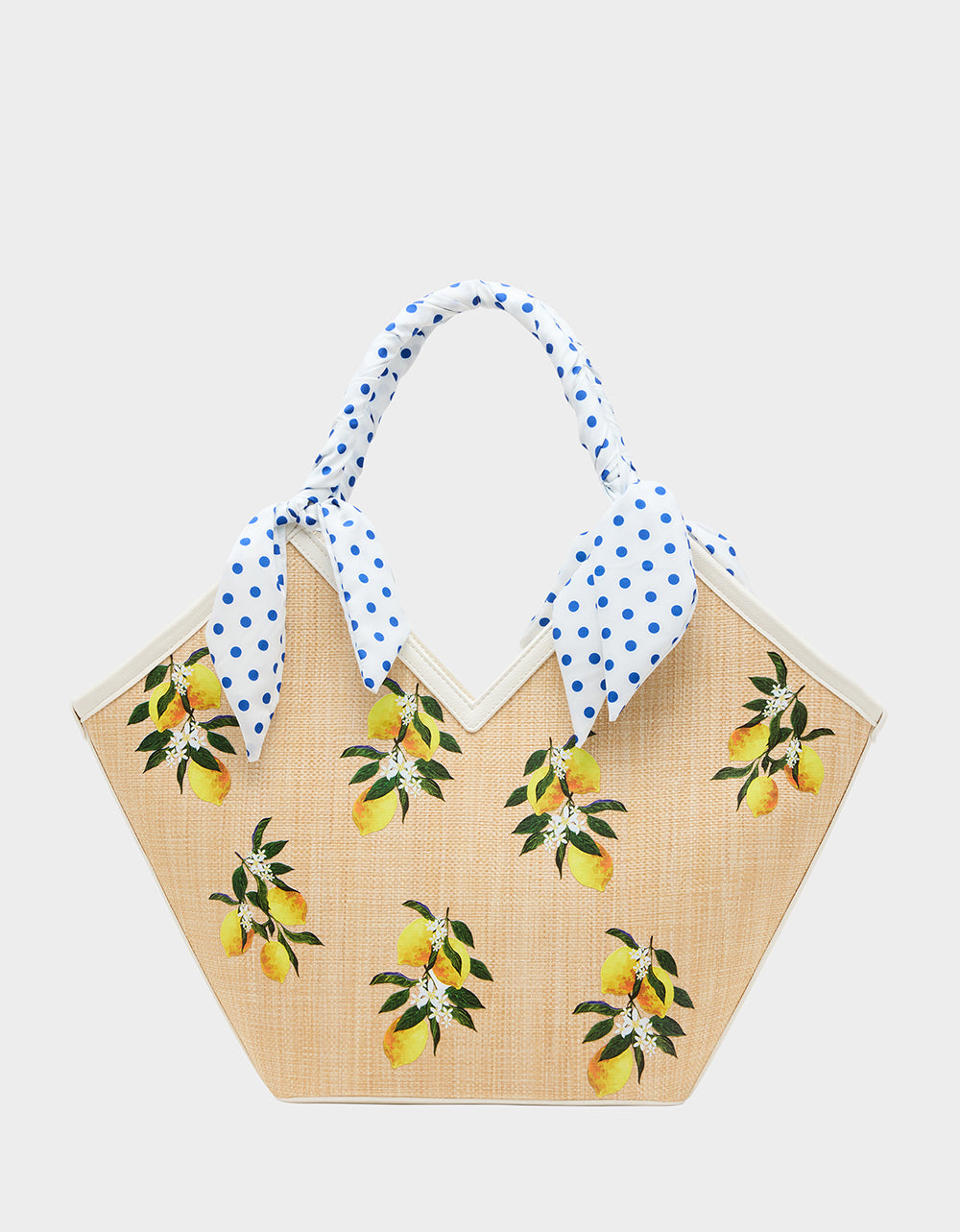Betsey Johnson DON'T BE TARTY TOTE NATURAL Lemon Scarf Women's Tote Handbag