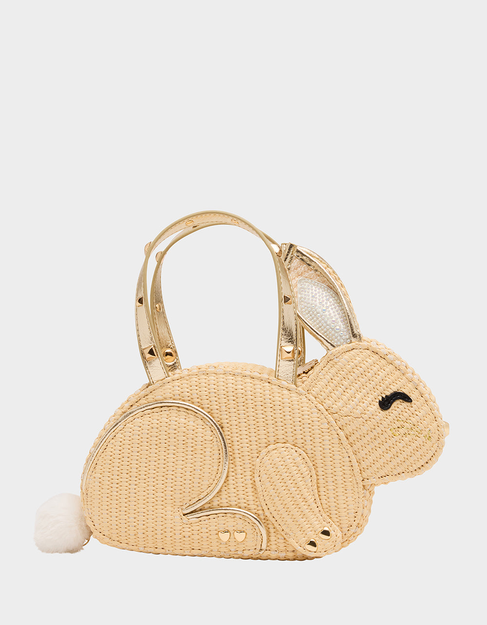 Betsey Johnson HIP-HOP HANDBAG NATURAL Raffia Bunny-Shaped Easter Handbag