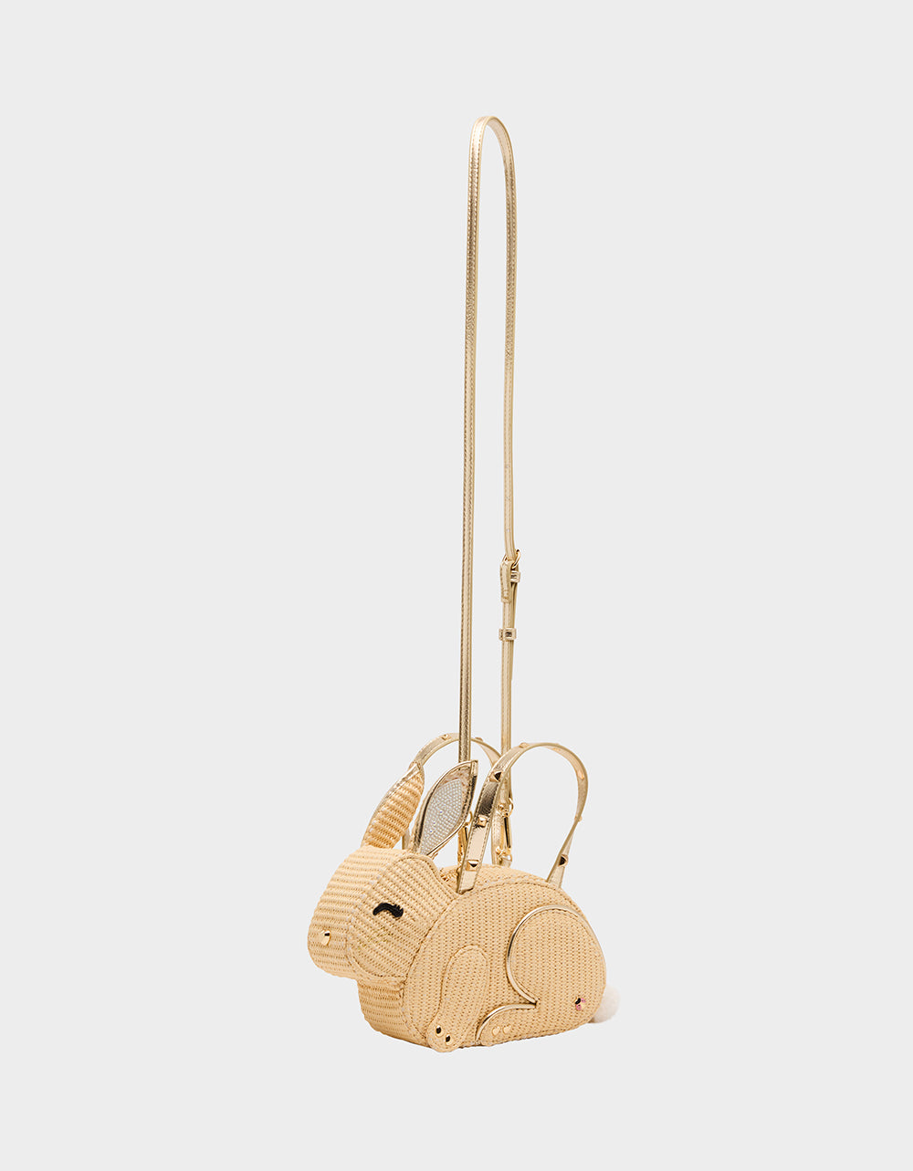 Betsey Johnson HIP-HOP HANDBAG NATURAL Raffia Bunny-Shaped Easter Handbag