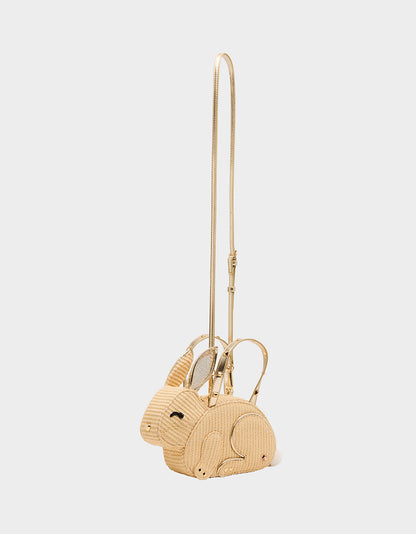 Betsey Johnson HIP-HOP HANDBAG NATURAL Raffia Bunny-Shaped Easter Handbag