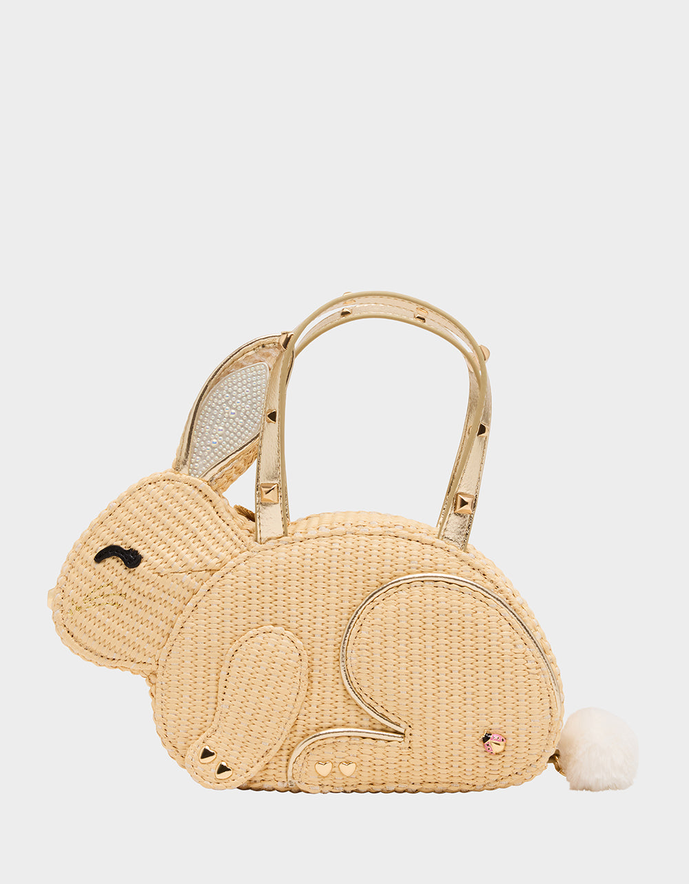 Betsey Johnson HIP-HOP HANDBAG NATURAL Raffia Bunny-Shaped Easter Handbag