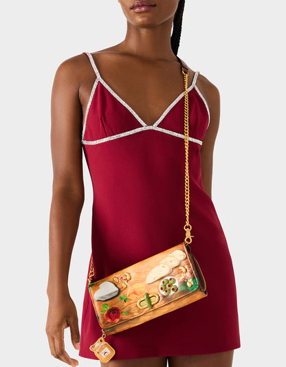 Betsey Johnson KITSCH CHAR-CUTE-ERIE WALLET ON CHAIN MULTI Women's Food Themed Wallet on Chain