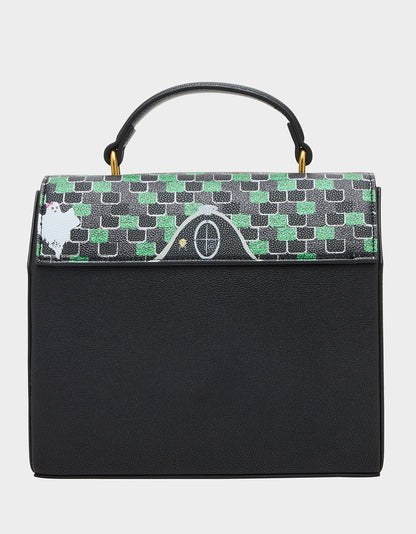 Betsey Johnson FOREVER HOME BLACK MULTI Women's Halloween-Themed Haunted House Crossbody Handbag