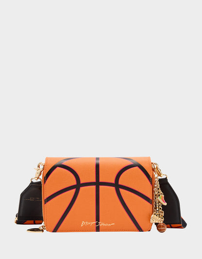 Betsey Johnson GAME TIME WALLET ON CHAIN ORANGE Women's Basketball Wallet on Chain With Charms