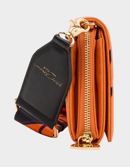 Betsey Johnson GAME TIME WALLET ON CHAIN ORANGE Women's Basketball Wallet on Chain With Charms