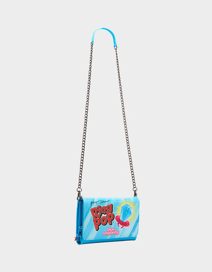 Betsey Johnson RING POP PATENT WALLET ON CHAIN BLUE Women's Ring Pop Halloween Wallet