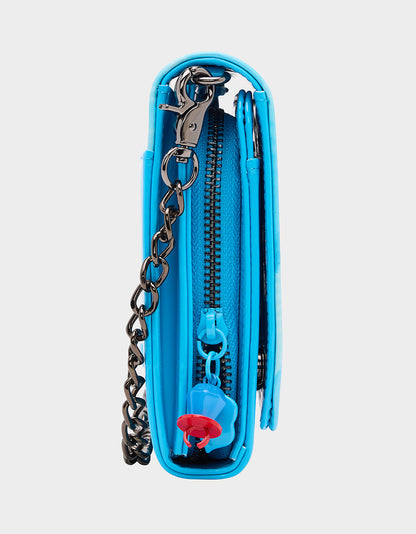 Betsey Johnson RING POP PATENT WALLET ON CHAIN BLUE Women's Ring Pop Halloween Wallet