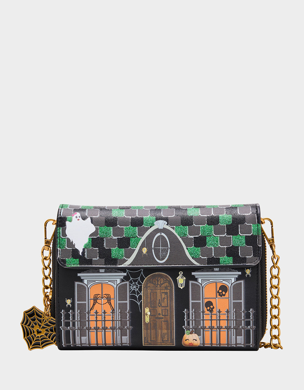 Betsey Johnson FOREVER HOME WALLET ON CHAIN BLACK/MULTI Women's Halloween-Themed House Wallet