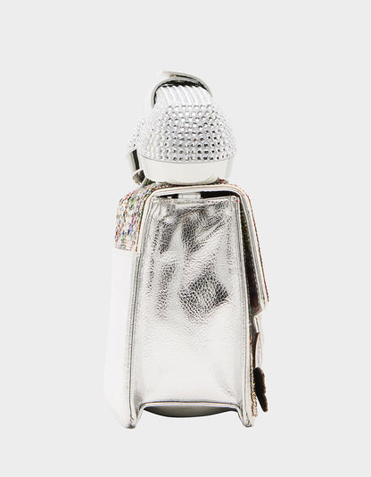 Betsey Johnson KITSCH BUTTERFLY PHONE BAG SILVER/MULTI
