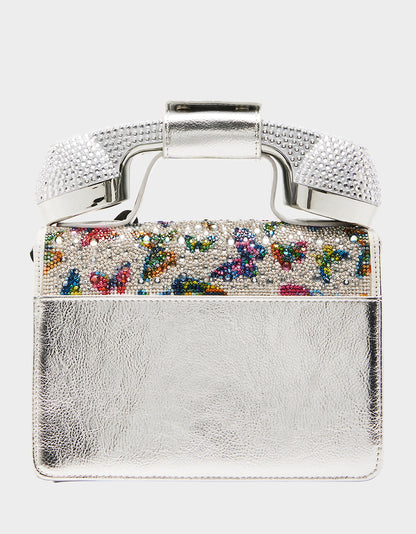 Betsey Johnson KITSCH BUTTERFLY PHONE BAG SILVER/MULTI