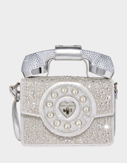 Betsey Johnson KITSCH MILLION STARS PHONE BAG SILVER