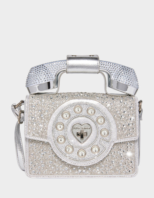 Betsey Johnson KITSCH MILLION STARS PHONE BAG SILVER